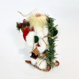Santa’s Workshop Handcrafted Collectibles Snowshoe Santa Large Ornament